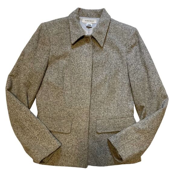 Nine West Silk Gray Blazer Jacket - Picture 2 of 7